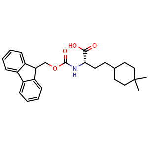 Chemical structure of Fmoc-4-(4,4-dimethylcyclohexyl)-Abu-OH , AChemBlock AD276201