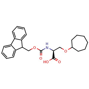 Chemical structure of N-Fmoc-O-cycloheptyl-L-serine , AChemBlock AD276206