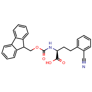 Chemical structure of (S)-Fmoc-2-amino-4-(2-cyanophenyl) butanoic acid , AChemBlock AD276219