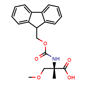 Chemical structure of Fmoc-(2S)-3-methoxy-2-methyl-alanine , AChemBlock AD276230