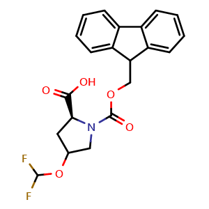 Chemical structure of (2S,4S)-N-Fmoc-4-difluoromethoxy-Pro-OH , AChemBlock AD276232