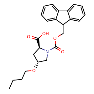 Chemical structure of Fmoc-(4R)-4-butoxy-L-proline , AChemBlock AD276233