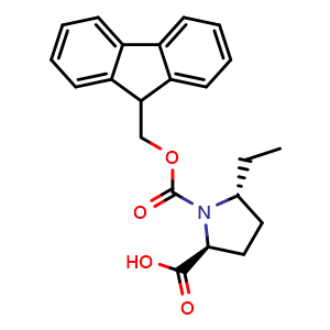 Chemical structure of Fmoc-(2S,5R)-5-ethylpyrrolidine-2-carboxylic acid , AChemBlock AD276243