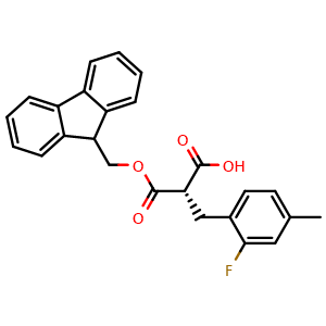 Chemical structure of Fmoc-(S)-3-(2-fluoro-4-methylphenyl)propanoic acid , AChemBlock AD276249
