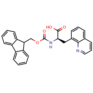Chemical structure of Fmoc-3-(8-quinolyl)-D-Ala-OH , CAS 1391522-21-6, AChemBlock AD276256