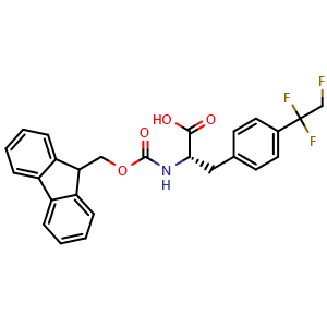Chemical structure of (S)-Fmoc-4-trifluoro ethyl-Phe-OH , AChemBlock AD276257