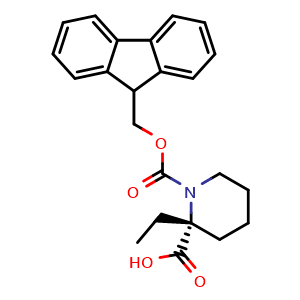 Chemical structure of N-Fmoc-(R)-2-ethyl-pipecolinic acid , AChemBlock AD276267