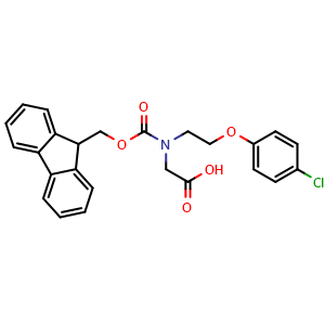 Chemical structure of Fmoc-N-(2-(4-chlorophenoxy)ethyl)-Gly-OH , AChemBlock AD276269