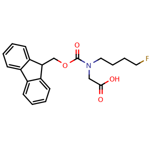 Chemical structure of Fmoc-N-(4-fluorobutyl)-Gly-OH , AChemBlock AD276274