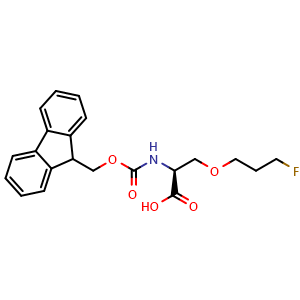 Chemical structure of N-Fmoc-O-(3-fluoropropyl)-L-serine , AChemBlock AD276290