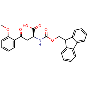 Chemical structure of Fmoc-(S)-2-Amino-4-(2-methoxyphenyl)-4-oxobutanoic acid , AChemBlock AD276314