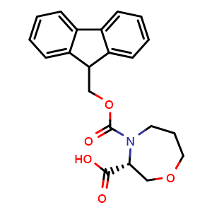 Chemical structure of (R)-4-Fmoc-1,4-oxazepane-3-carboxylic acid , AChemBlock AD276318