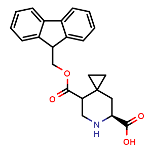 Chemical structure of (S)-Fmoc-6-azaspiro(2.5)octane-5-carboxylic acid , AChemBlock AD276319