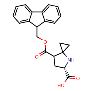 Chemical structure of Fmoc-(S)-4-azaspiro(2.4)heptane-5-carboxylic acid , AChemBlock AD276321