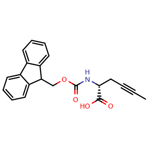 Chemical structure of Fmoc-(R)-2-aminohex-4-ynoic acid , AChemBlock AD276327