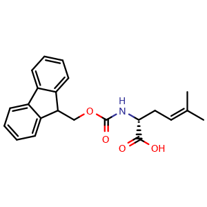 Chemical structure of Fmoc-(R)-2-amino-5-methylhex-4-enoic acid , AChemBlock AD276328