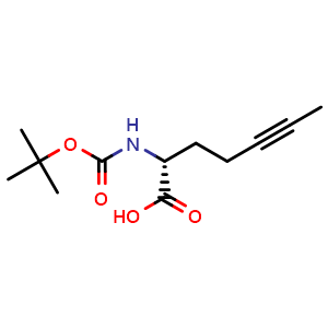 Chemical structure of Boc-(2R)-2-aminohept-5-ynoic acid , AChemBlock AD276329