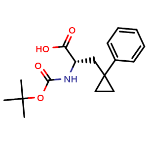 Chemical structure of (2S)-N-Boc-3-(1-phenylcyclopropyl)-2-aminopropanoic acid , AChemBlock AD276333