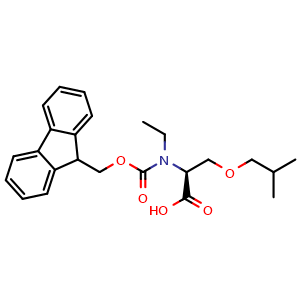 Chemical structure of N-Fmoc-N-ethyl-O-isobutyl-L-serine , AChemBlock AD276338