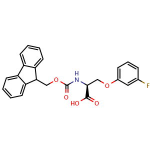 Chemical structure of N-Fmoc-O-(3-fluorophenyl)-L-serine , AChemBlock AD276339