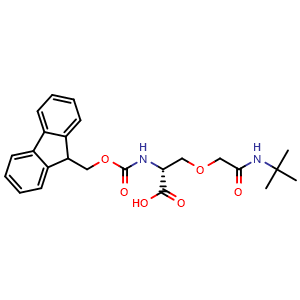 Chemical structure of Fmoc-O-(2-(tert-butylamino)-2-oxoethyl)-D-serine , AChemBlock AD276340