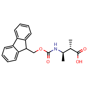 Chemical structure of (2S,3R)-3-(Fmoc-amino)-2-methyl-butanoic acid , AChemBlock AD276341