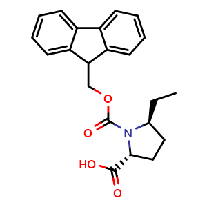 Chemical structure of Fmoc-(2R,5S)-5-ethylpyrrolidine-2-carboxylic acid , AChemBlock AD276355