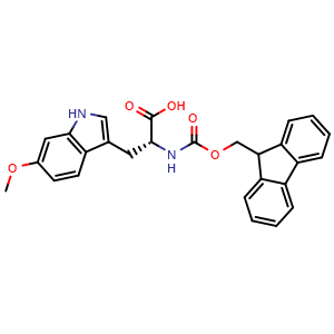 Chemical structure of N-Fmoc-6-Methoxy-D-tryptophan , AChemBlock AD276356