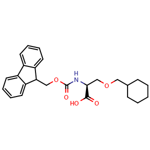 Chemical structure of N-Fmoc-O-(cyclohexylmethyl)-L-Serine , AChemBlock AD276359