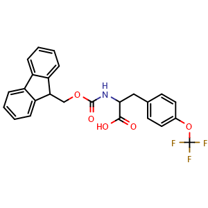 Chemical structure of N-Fmoc-O-(trifluoromethyl)-DL-tyrosine , AChemBlock AD276365