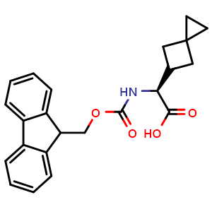 Chemical structure of (S)-2-(Fmoc-amino)-2-(spiro(2.3)hexan-5-yl)acetic acid , AChemBlock AD276369