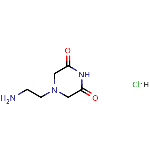 Chemical structure of 4-(2-Aminoethyl)piperazine-2,6-dione hydrochloride , AChemBlock AD276370