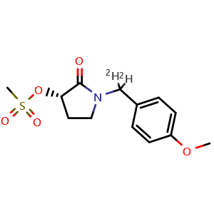 Chemical structure of (S)-1-((4-Methoxyphenyl)methyl-d2)-2-oxopyrrolidin-3-yl methanesulfonate , AChemBlock AD276378
