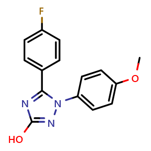 Chemical structure of 5-(4-Fluorophenyl)-1-(4-methoxyphenyl)-1H-1,2,4-triazol-3-ol , AChemBlock AD276379