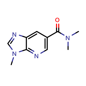 Chemical structure of N,N,3-Trimethyl-3H-imidazo[4,5-b]pyridine-6-carboxamide , AChemBlock AD276381