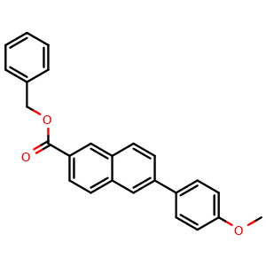 Chemical structure of Benzyl 6-(4-methoxyphenyl)-2-naphthoate , AChemBlock AD276385