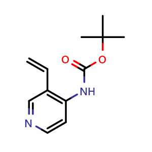 Chemical structure of tert-Butyl (3-vinylpyridin-4-yl)carbamate , AChemBlock AD276397