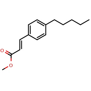 Chemical structure of Methyl (E)-3-(4-pentylphenyl)acrylate , AChemBlock AD276403
