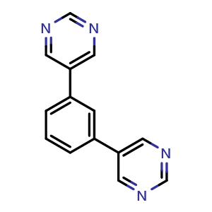 Chemical structure of 1,3-Di(pyrimidin-5-yl)benzene , AChemBlock AD276407