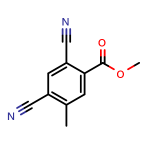 Chemical structure of Methyl 2,4-dicyano-5-methylbenzoate , AChemBlock AD276410