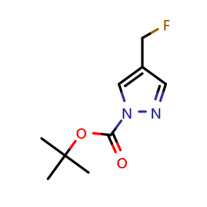 Chemical structure of tert-Butyl 4-(fluoromethyl)-1H-pyrazole-1-carboxylate , AChemBlock AD276418