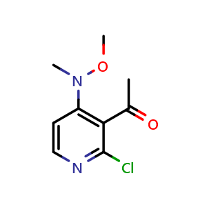 Chemical structure of 1-(2-Chloro-4-(methoxy(methyl)amino)pyridin-3-yl)ethan-1-one , AChemBlock AD276419