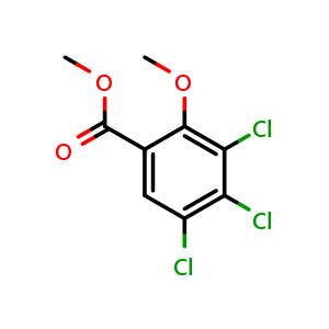 Chemical structure of Methyl 3,4,5-trichloro-2-methoxybenzoate , AChemBlock AD276421