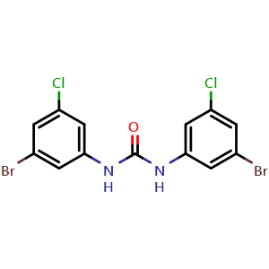Chemical structure of 1,3-Bis(3-bromo-5-chlorophenyl)urea , AChemBlock AD276435