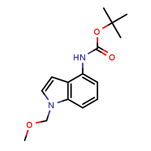 Chemical structure of tert-Butyl (1-(methoxymethyl)-1H-indol-4-yl)carbamate , AChemBlock AD276436