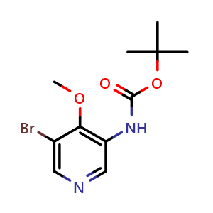 Chemical structure of tert-Butyl (5-bromo-4-methoxypyridin-3-yl)carbamate , AChemBlock AD276440