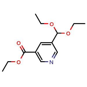 Chemical structure of Ethyl 5-(diethoxymethyl)nicotinate , AChemBlock AD276446