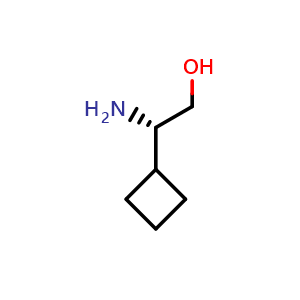 Chemical structure of (S)-2-Amino-2-cyclobutylethanol , CAS 1259702-72-1, AChemBlock AD276463