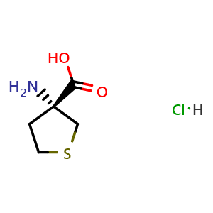 Chemical structure of (R)-3-aminotetrahydrothiophene-3-carboxylic acid hydrochloride , CAS 2649263-49-8, AChemBlock AD276468