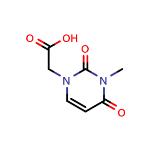 Chemical structure of 2-[3-Methyl-2,4-dioxo-3,4-dihydropyrimidin-1(2H)-yl]acetic acid , CAS 56787-53-2, AChemBlock AD276485